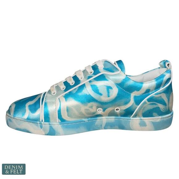 Christian‎ Louboutin Louis Junior Swirls Low Sneakers Blue White Men’s 46 NEW main image 13